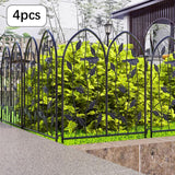 Maxbell 4 Pieces Decorative Garden Fences Landscape for Yard Patio Flower Bed Black