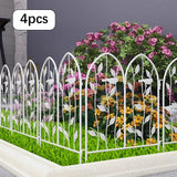 Maxbell 4 Pieces Decorative Garden Fences Landscape for Yard Patio Flower Bed White