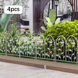 Maxbell 4 Pieces Decorative Garden Fences Landscape for Yard Patio Flower Bed White