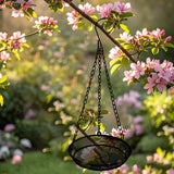 Maxbell Hanging Bird Feeder Mesh Stand Feeding Dish for Outdoor Garden Gift