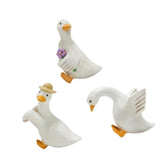 Maxbell 3Pcs Duck Statues Planter Pot Hanger Animal Figurines for Outside Lawn Patio