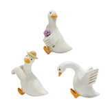 Maxbell 3Pcs Duck Statues Planter Pot Hanger Animal Figurines for Outside Lawn Patio