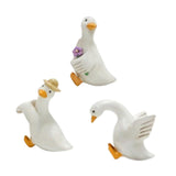 Maxbell 3Pcs Duck Statues Planter Pot Hanger Animal Figurines for Outside Lawn Patio