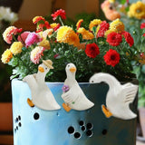 Maxbell 3Pcs Duck Statues Planter Pot Hanger Animal Figurines for Outside Lawn Patio