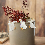 Maxbell 3Pcs Duck Statues Planter Pot Hanger Animal Figurines for Outside Lawn Patio