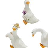 Maxbell 3Pcs Duck Statues Planter Pot Hanger Animal Figurines for Outside Lawn Patio