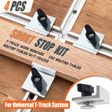 Maxbell 4Pcs Short Stop Kit T Track Stop Block for Jigs Fixtures T Track Woodworking