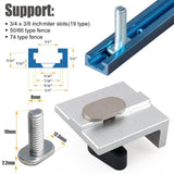 Maxbell 4Pcs Short Stop Kit T Track Stop Block for Jigs Fixtures T Track Woodworking