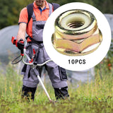 Maxbell 10Pcs Thread Nuts M10x1.25 Gear String Trimmer Portable Trimmer Nuts