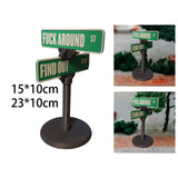 Maxbell F Around Find Out Street Sign for Desk Novelty Gifts for Bedroom Living Room 10x15cm