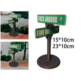 Maxbell F Around Find Out Street Sign for Desk Novelty Gifts for Bedroom Living Room 10x15cm