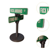 Maxbell F Around Find Out Street Sign for Desk Novelty Gifts for Bedroom Living Room 10x15cm