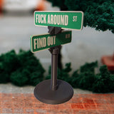 Maxbell F Around Find Out Street Sign for Desk Novelty Gifts for Bedroom Living Room 10x15cm