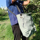 Maxbell Fruit Picking Bag Pouch Canvas Garden Storage Pouch for Orchard Outdoor Pear blue gray