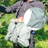 Maxbell Fruit Picking Bag Pouch Canvas Garden Storage Pouch for Orchard Outdoor Pear blue gray