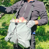 Maxbell Fruit Picking Bag Pouch Canvas Garden Storage Pouch for Orchard Outdoor Pear blue gray