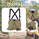 Maxbell Fruit Picking Bag Pouch Canvas Garden Storage Pouch for Orchard Outdoor Pear khaki
