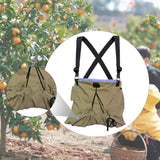 Maxbell Fruit Picking Bag Pouch Canvas Garden Storage Pouch for Orchard Outdoor Pear khaki