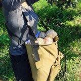Maxbell Fruit Picking Bag Pouch Canvas Garden Storage Pouch for Orchard Outdoor Pear khaki