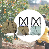 Maxbell Fruit Picking Bag Pouch Canvas Garden Storage Pouch for Orchard Outdoor Pear khaki and blue gray