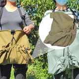 Maxbell Fruit Picking Bag Pouch Canvas Garden Storage Pouch for Orchard Outdoor Pear khaki and blue gray