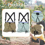 Maxbell Fruit Picking Bag Pouch Canvas Garden Storage Pouch for Orchard Outdoor Pear khaki and blue gray