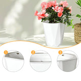 Maxbell Self Watering Plant Pot Desk Indoor Outdoor Plants for Patio Restaurant Dorm XL