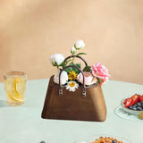 Maxbell Wooden Purse Vase Handbag Shape Rustic Plant Pot for Living Room Photo Props