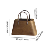 Maxbell Wooden Purse Vase Handbag Shape Rustic Plant Pot for Living Room Photo Props