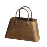 Maxbell Wooden Purse Vase Handbag Shape Rustic Plant Pot for Living Room Photo Props