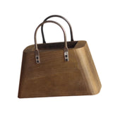 Maxbell Wooden Purse Vase Handbag Shape Rustic Plant Pot for Living Room Photo Props