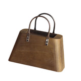 Maxbell Wooden Purse Vase Handbag Shape Rustic Plant Pot for Living Room Photo Props
