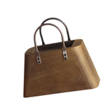 Maxbell Wooden Purse Vase Handbag Shape Rustic Plant Pot for Living Room Photo Props