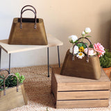Maxbell Wooden Purse Vase Handbag Shape Rustic Plant Pot for Living Room Photo Props