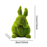 Maxbell Furry Flocked Rabbit Statue Funny Decor Yard Ornament for Patio Home Balcony