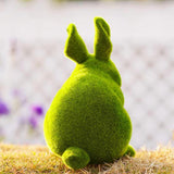 Maxbell Furry Flocked Rabbit Statue Funny Decor Yard Ornament for Patio Home Balcony