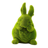 Maxbell Furry Flocked Rabbit Statue Funny Decor Yard Ornament for Patio Home Balcony