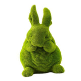Maxbell Furry Flocked Rabbit Statue Funny Decor Yard Ornament for Patio Home Balcony