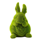 Maxbell Furry Flocked Rabbit Statue Funny Decor Yard Ornament for Patio Home Balcony