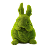 Maxbell Furry Flocked Rabbit Statue Funny Decor Yard Ornament for Patio Home Balcony