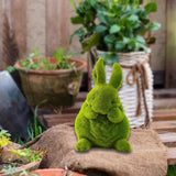 Maxbell Furry Flocked Rabbit Statue Funny Decor Yard Ornament for Patio Home Balcony