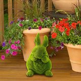 Maxbell Furry Flocked Rabbit Statue Funny Decor Yard Ornament for Patio Home Balcony