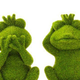 Maxbell Furry Flocked Frog Statue Crafts Garden Sculpture for Home Office Porch Lawn