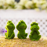 Maxbell Furry Flocked Frog Statue Crafts Garden Sculpture for Home Office Porch Lawn