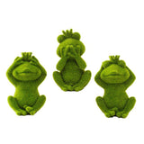 Maxbell Furry Flocked Frog Statue Crafts Garden Sculpture for Home Office Porch Lawn