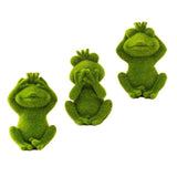 Maxbell Furry Flocked Frog Statue Crafts Garden Sculpture for Home Office Porch Lawn