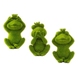 Maxbell Furry Flocked Frog Statue Crafts Garden Sculpture for Home Office Porch Lawn