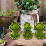 Maxbell Furry Flocked Frog Statue Crafts Garden Sculpture for Home Office Porch Lawn