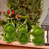 Maxbell Furry Flocked Frog Statue Crafts Garden Sculpture for Home Office Porch Lawn