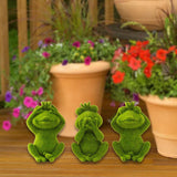 Maxbell Furry Flocked Frog Statue Crafts Garden Sculpture for Home Office Porch Lawn
